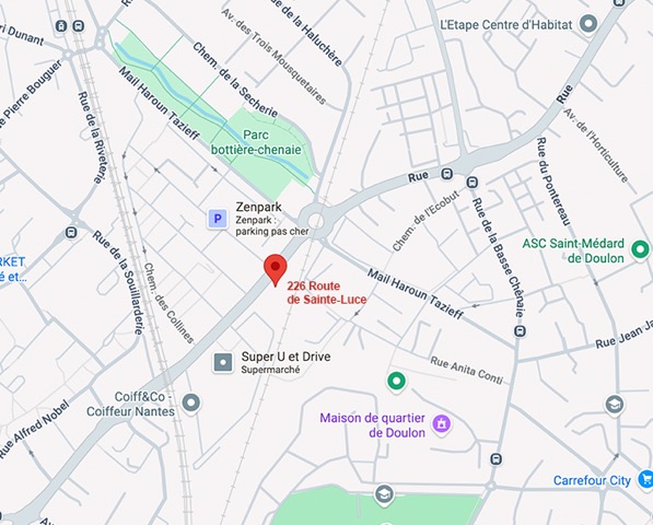 Plan d’accès au cabinet – 226 Route de Sainte Luce, 44300 Nantes
